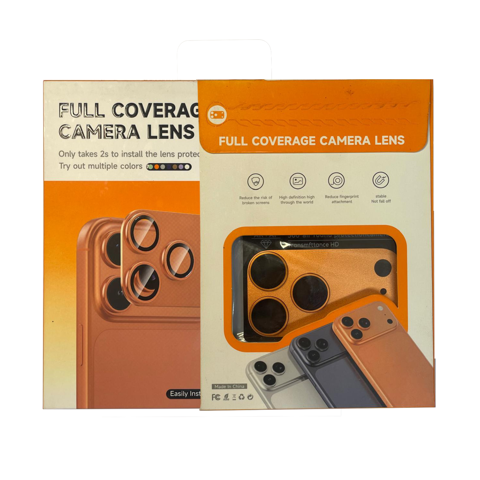 Protecteur caméra 17 pro max full cover (orange)